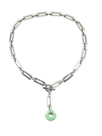 Jade Rectangular Chainmail Necklace - II