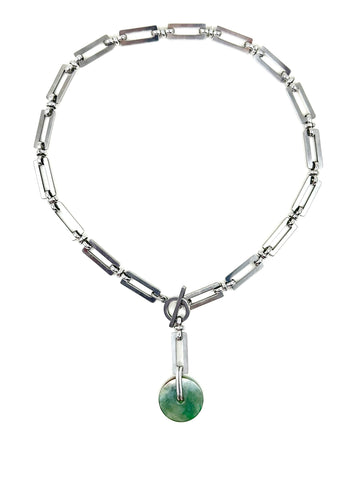 Jade Rectangular Chainmail Necklace - VI