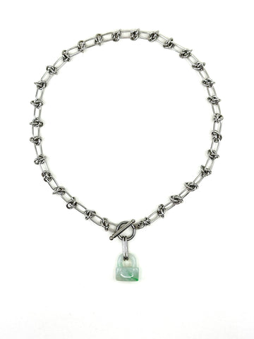 Jade Lock Barb Wire Necklace