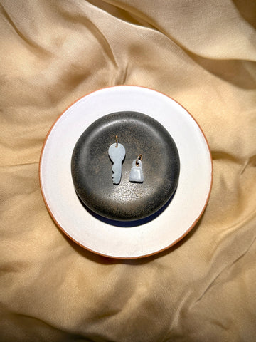 🔐 White Jade Lock & Key Pendants III
