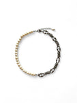 Pearl x Bone Chainmail Necklacel