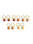 ❤️🧡 Medium Jade Disk Earrings - Gold
