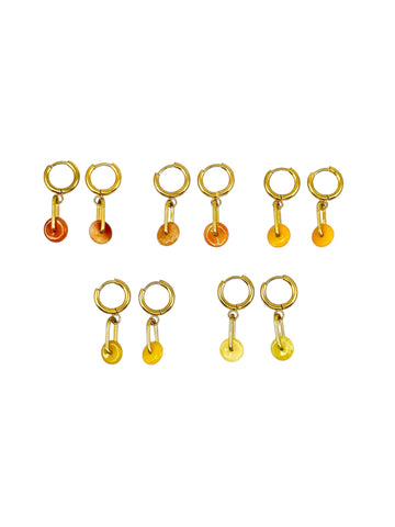 ❤️🧡💛 Small Disk Huggie Earrings