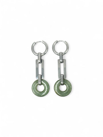 Jade IO Earrings - Silver