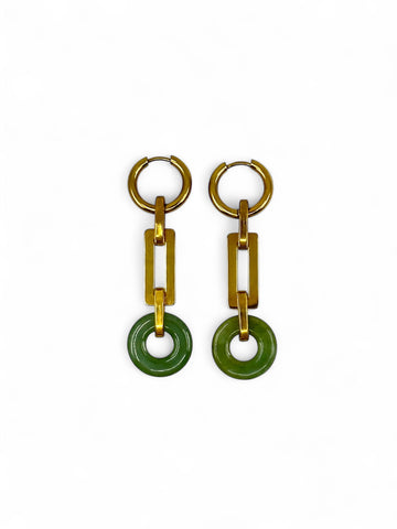 Jade IO Earrings - Gold