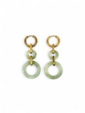 88 Fortune Jade Earrings - Gold