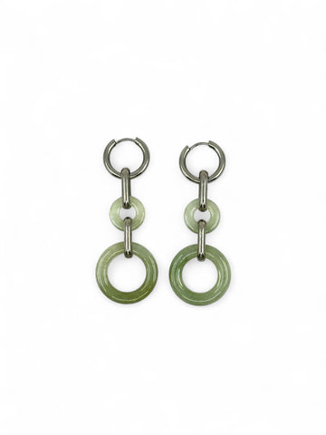 88 Fortune Jade Earrings - Silver