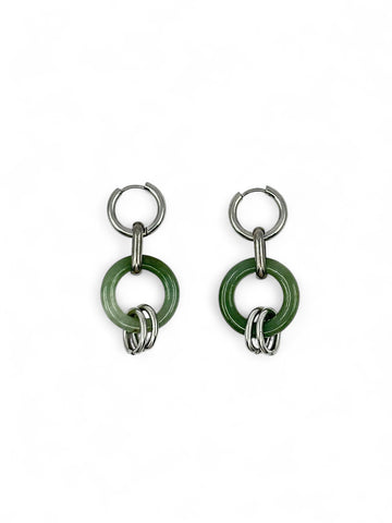 Chime Jade Earrings - Silver