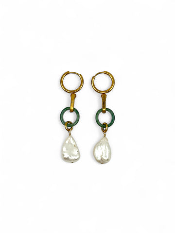 Jade Loop Earrings - Gold