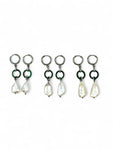 Jade Loop Earrings - Silver