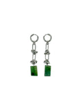 Green Jade Chip Earrings