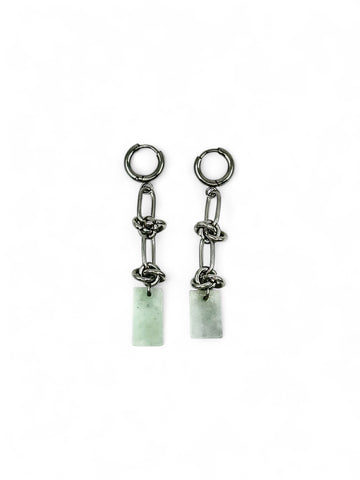 White Jade Chip Earrings