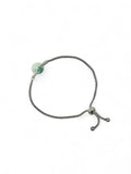 Light Jade Disk Bracelet - Silver