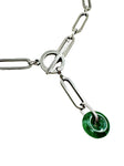 Jade Oval Chainmail Necklace - Silver