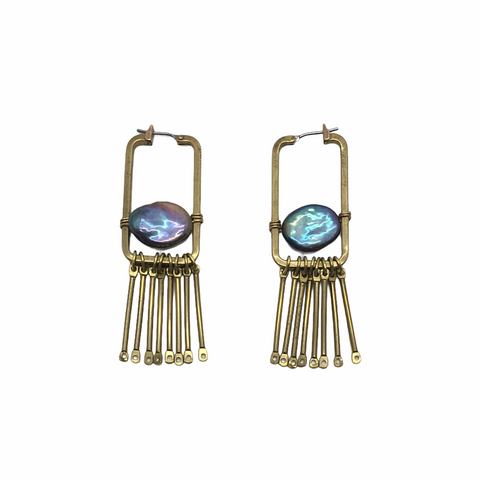 Dahlia Earrings - Peacock Pearls